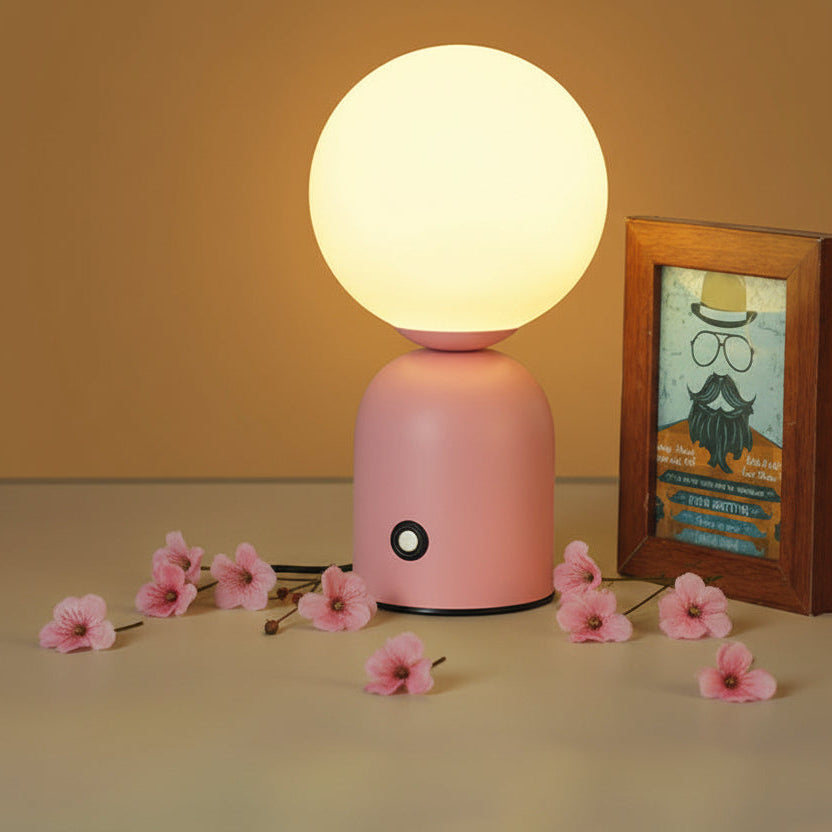 Pearl Orb Modern Bedside Table Lamp with Dimmable LED Light
