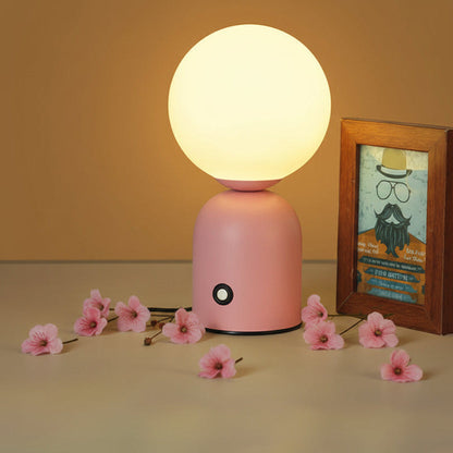 Pearl Orb Modern Bedside Table Lamp with Dimmable LED Light