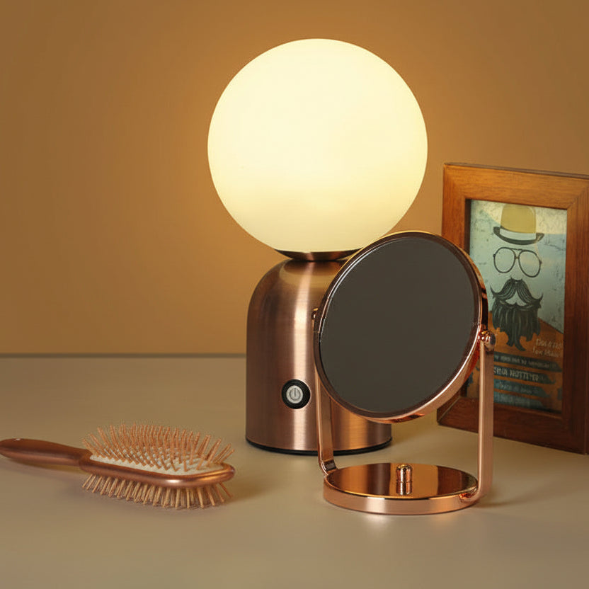 Pearl Orb Modern Bedside Table Lamp with Dimmable LED Light