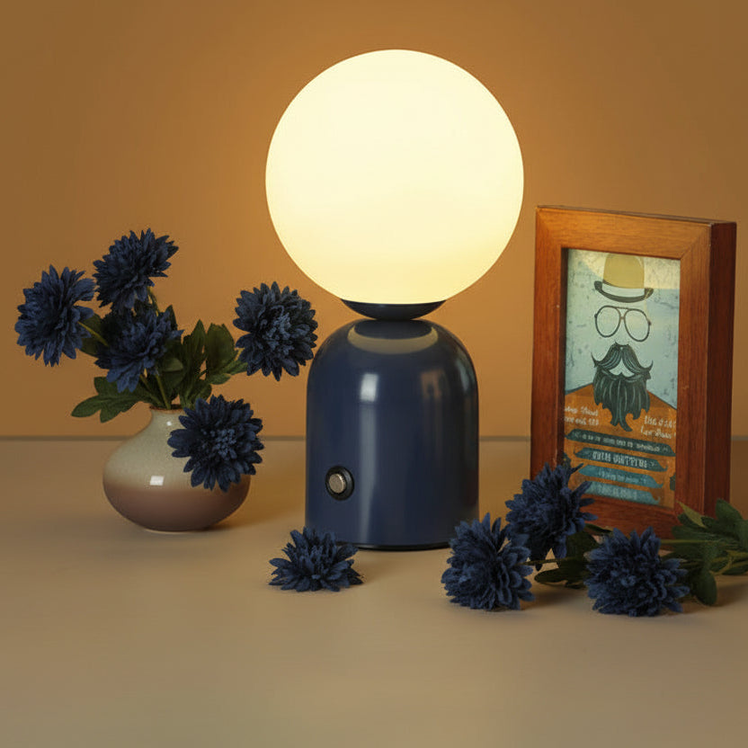 Pearl Orb Modern Bedside Table Lamp with Dimmable LED Light