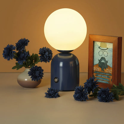 Pearl Orb Modern Bedside Table Lamp with Dimmable LED Light