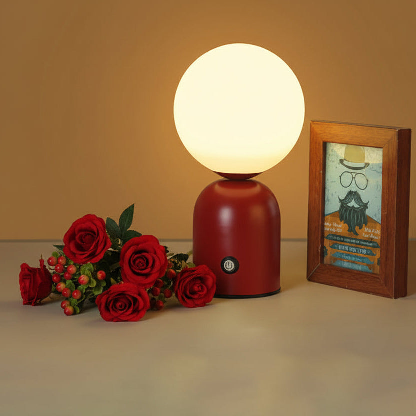 Pearl Orb Modern Bedside Table Lamp with Dimmable LED Light