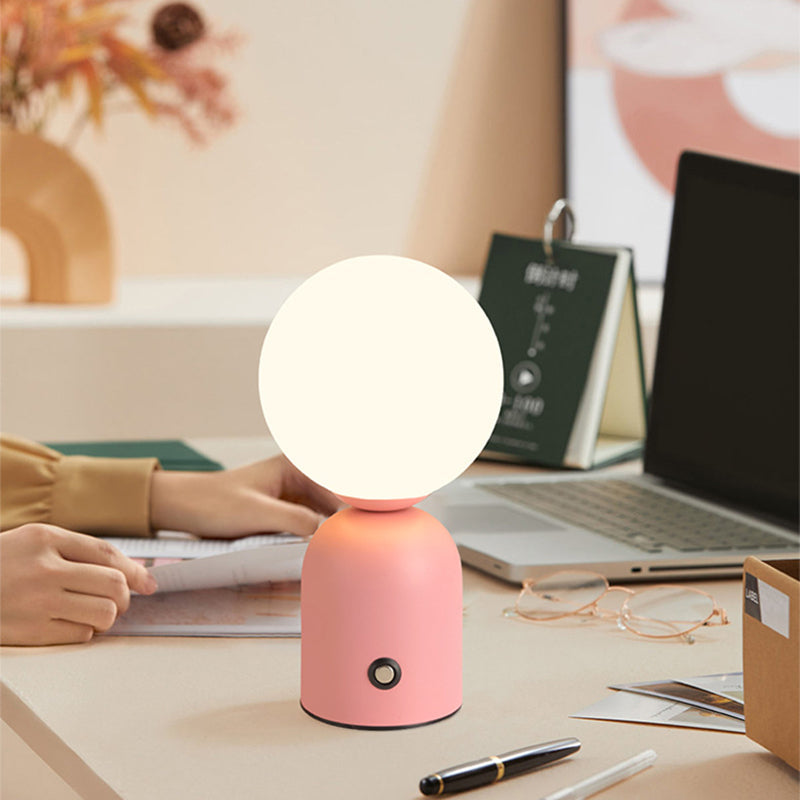 Pearl Orb Modern Bedside Table Lamp with Dimmable LED Light