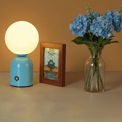 Pearl Orb Modern Bedside Table Lamp with Dimmable LED Light