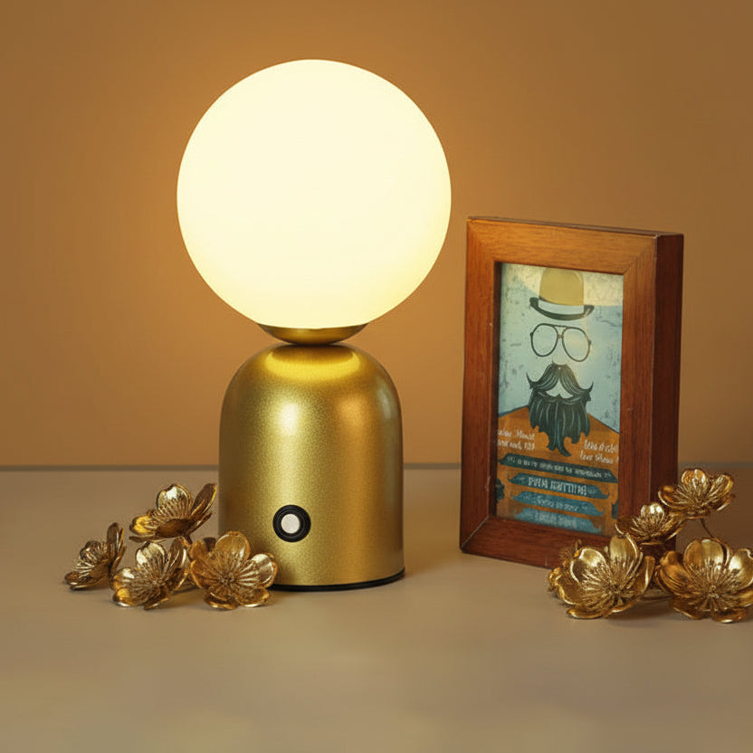 Pearl Orb Modern Bedside Table Lamp with Dimmable LED Light