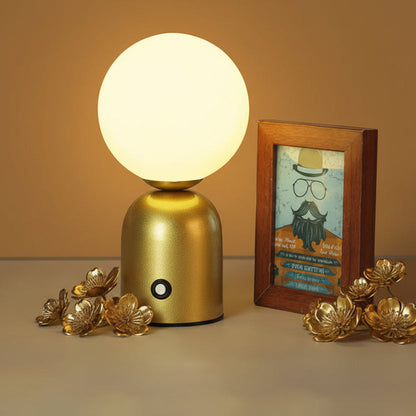 Pearl Orb Modern Bedside Table Lamp with Dimmable LED Light