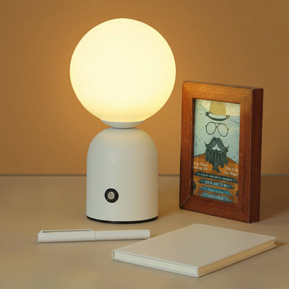 Pearl Orb Modern Bedside Table Lamp with Dimmable LED Light