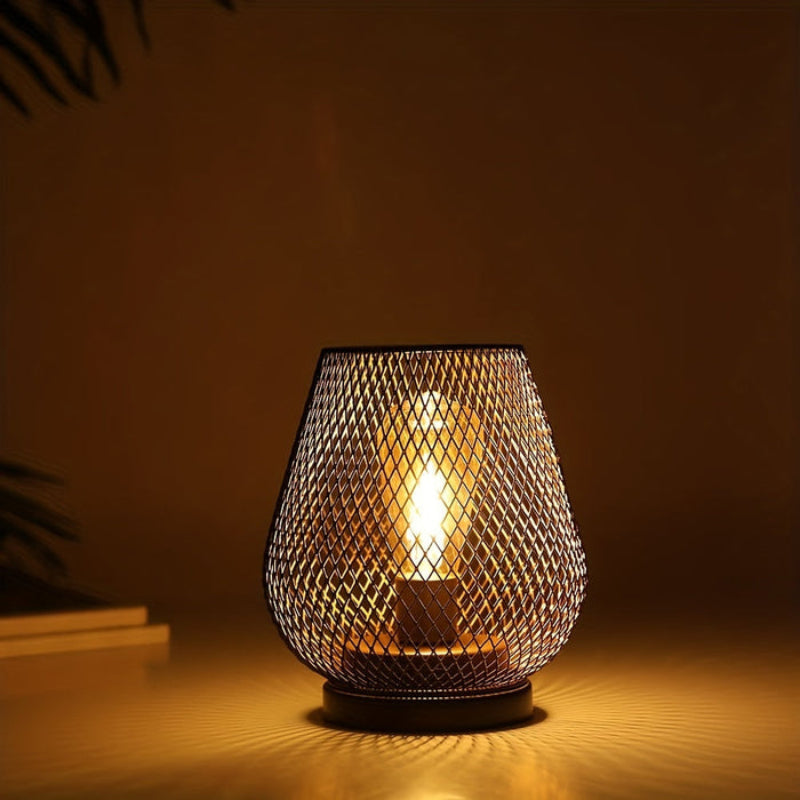 Nexi Industrial Bedside Lamp Set – Stylish Metal Mesh Design for Cozy Lighting