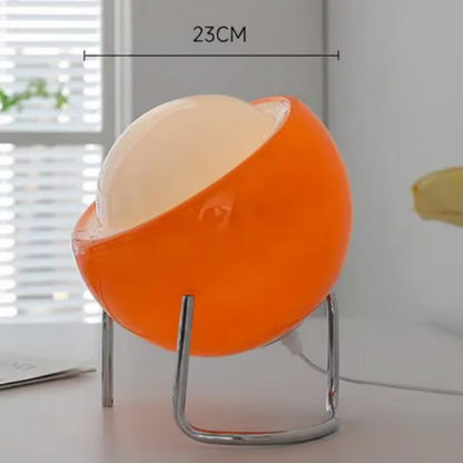 Apricot Glass Table Lamp with USB Accent Lighting