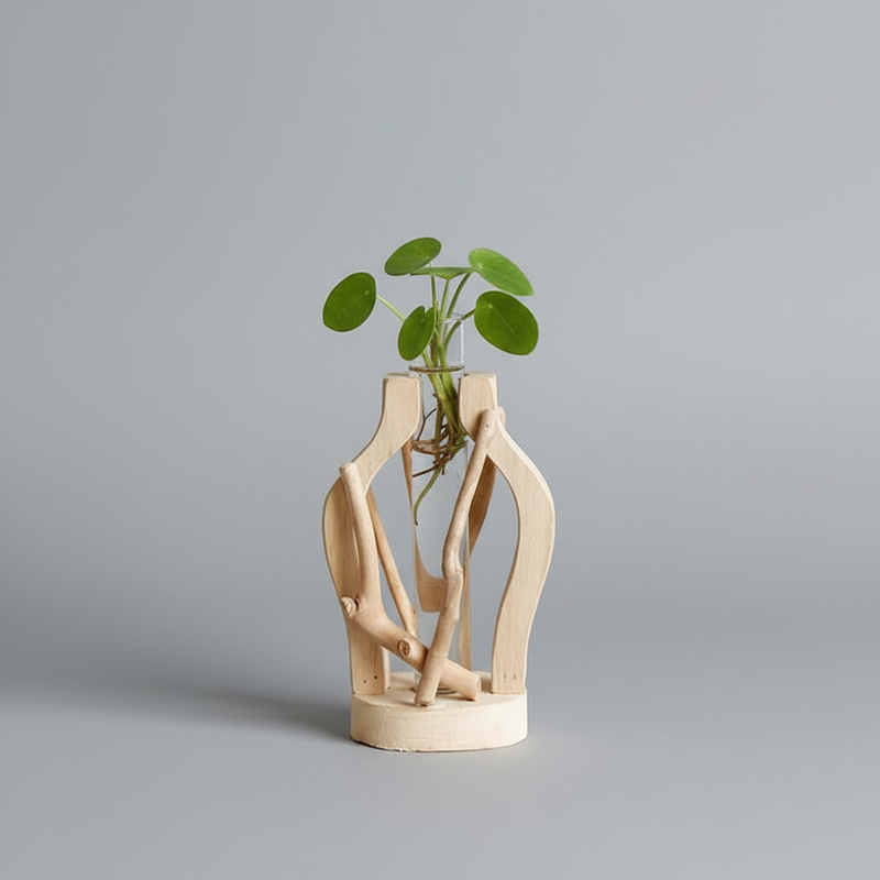 Nexa Wooden Flower Vase – Unique Organic Design for Stylish Home Decor