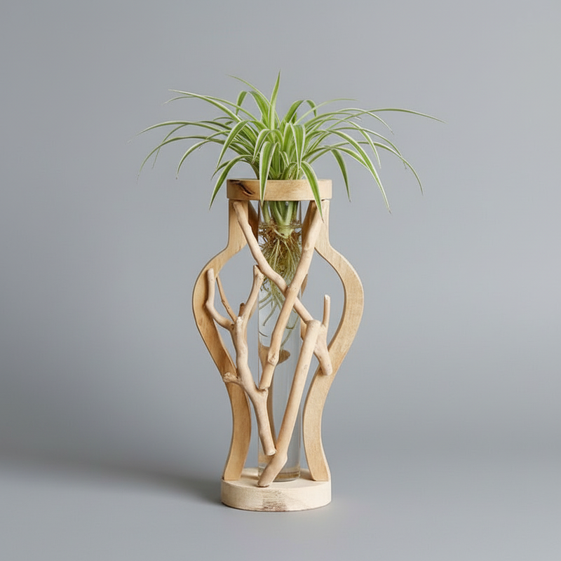 Nexa Wooden Flower Vase – Unique Organic Design for Stylish Home Decor