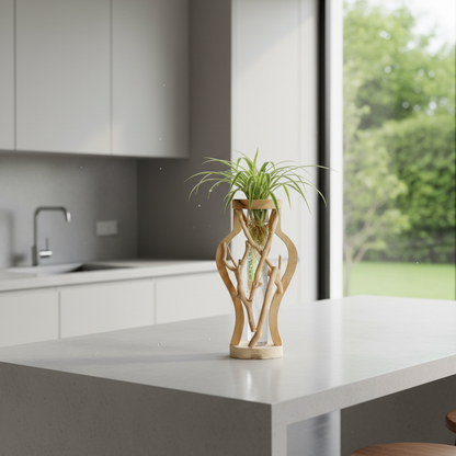 Nexa Wooden Flower Vase – Unique Organic Design for Stylish Home Decor