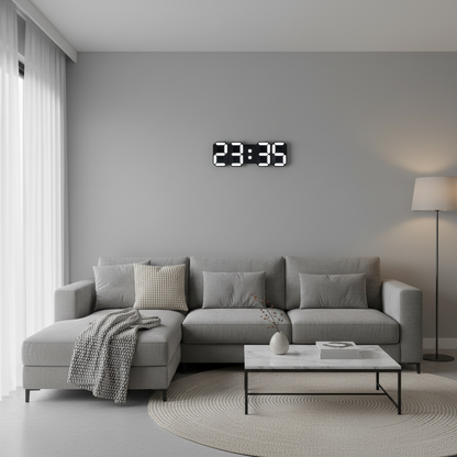 Orvexa Modern 3D LED Digital Wall Clock – Sleek Contemporary Display for Stylish Interiors