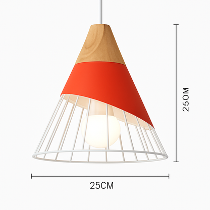 Nexus Nordic Pendant Light – Metal and Wood Fixture for Modern Interiors
