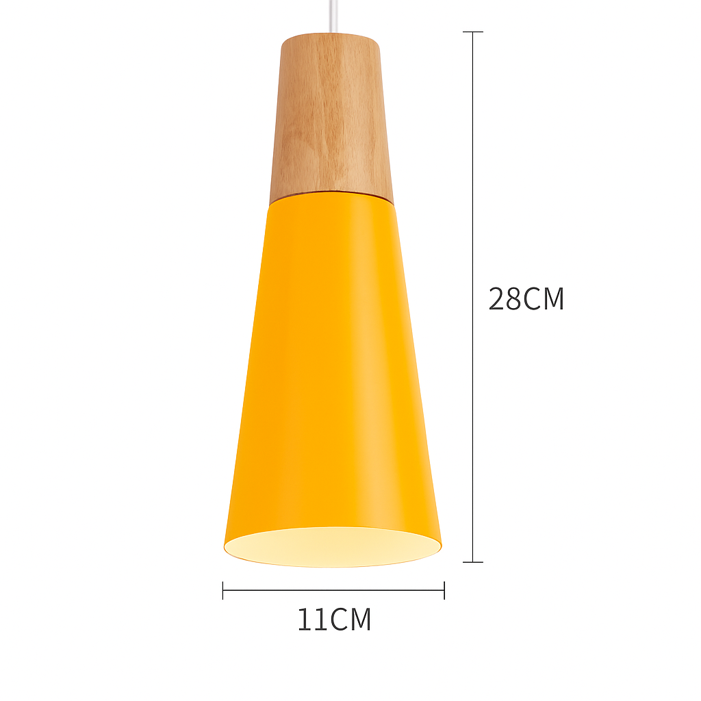 Nexus Nordic Pendant Light – Metal and Wood Fixture for Modern Interiors