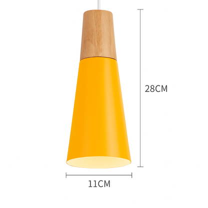 Nexus Nordic Pendant Light – Metal and Wood Fixture for Modern Interiors