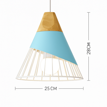 Nexus Nordic Pendant Light – Metal and Wood Fixture for Modern Interiors