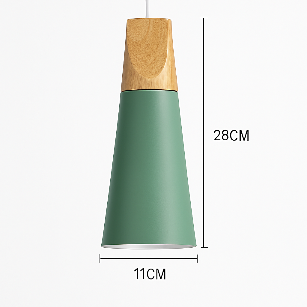 Nexus Nordic Pendant Light – Metal and Wood Fixture for Modern Interiors
