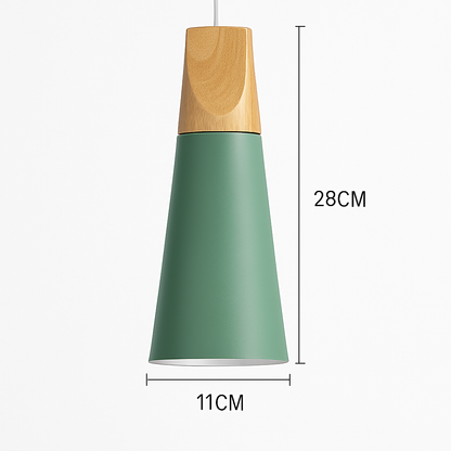 Nexus Nordic Pendant Light – Metal and Wood Fixture for Modern Interiors