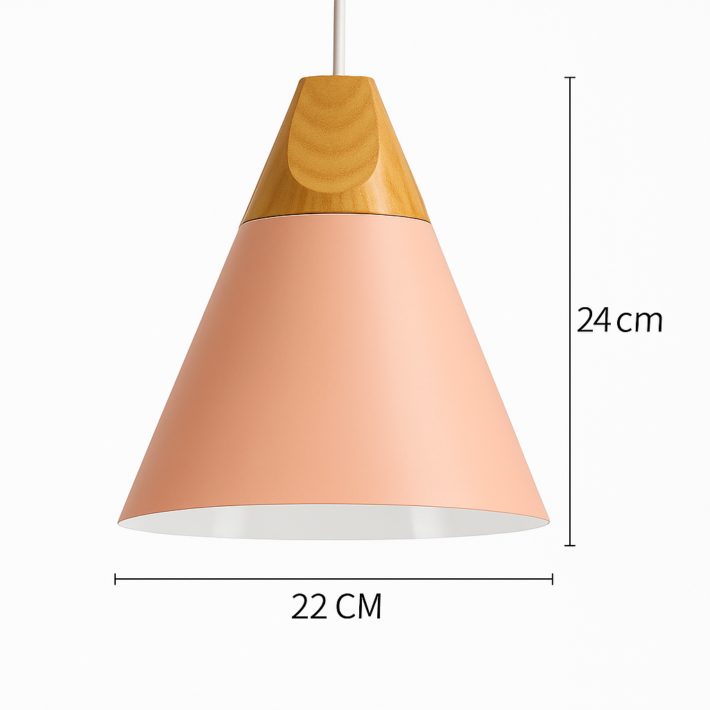Nexus Nordic Pendant Light – Metal and Wood Fixture for Modern Interiors