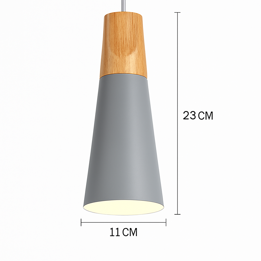 Nexus Nordic Pendant Light – Metal and Wood Fixture for Modern Interiors