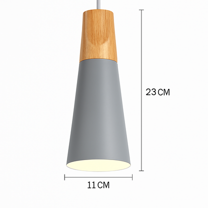 Nexus Nordic Pendant Light – Metal and Wood Fixture for Modern Interiors