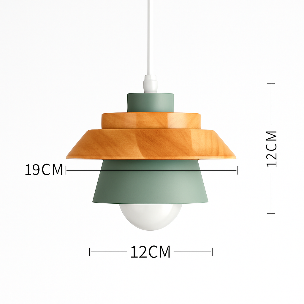Nexus Nordic Pendant Light – Metal and Wood Fixture for Modern Interiors