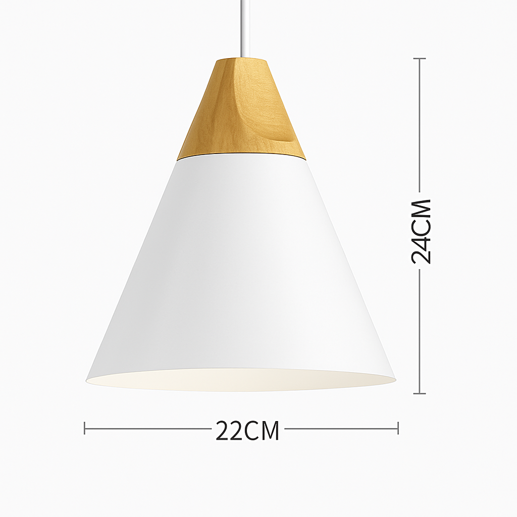 Nexus Nordic Pendant Light – Metal and Wood Fixture for Modern Interiors