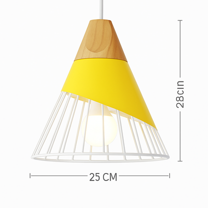 Nexus Nordic Pendant Light – Metal and Wood Fixture for Modern Interiors