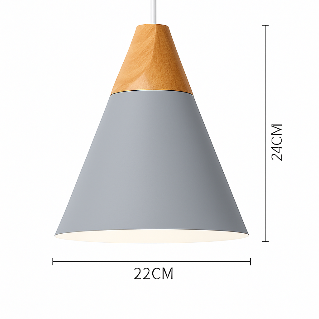 Nexus Nordic Pendant Light – Metal and Wood Fixture for Modern Interiors