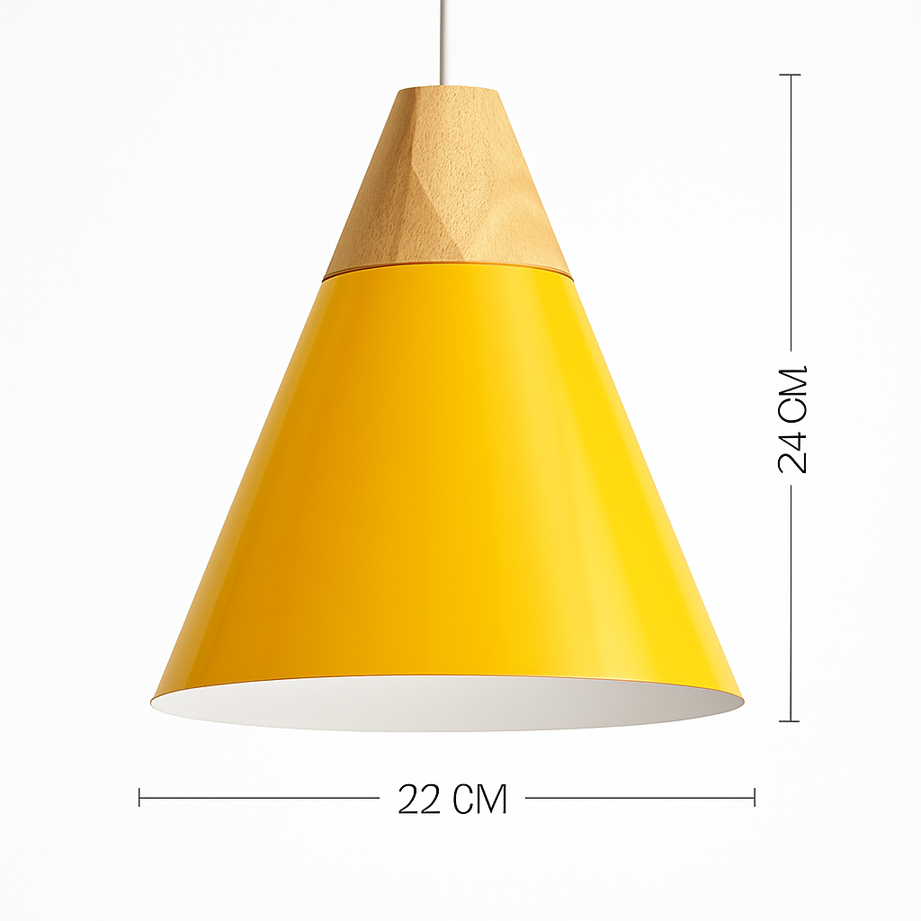 Nexus Nordic Pendant Light – Metal and Wood Fixture for Modern Interiors
