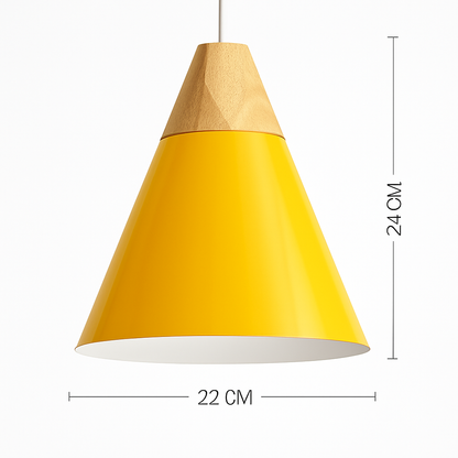 Nexus Nordic Pendant Light – Metal and Wood Fixture for Modern Interiors