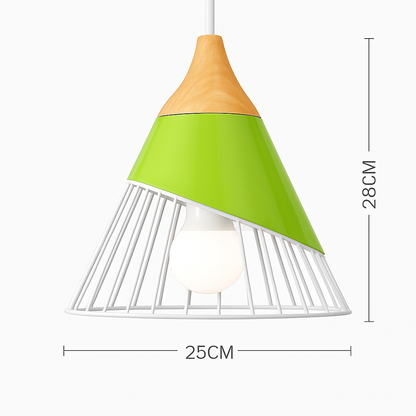 Nexus Nordic Pendant Light – Metal and Wood Fixture for Modern Interiors