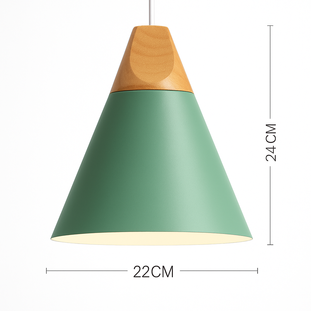 Nexus Nordic Pendant Light – Metal and Wood Fixture for Modern Interiors