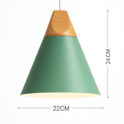 Nexus Nordic Pendant Light – Metal and Wood Fixture for Modern Interiors