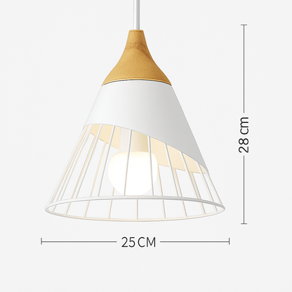 Nexus Nordic Pendant Light – Metal and Wood Fixture for Modern Interiors