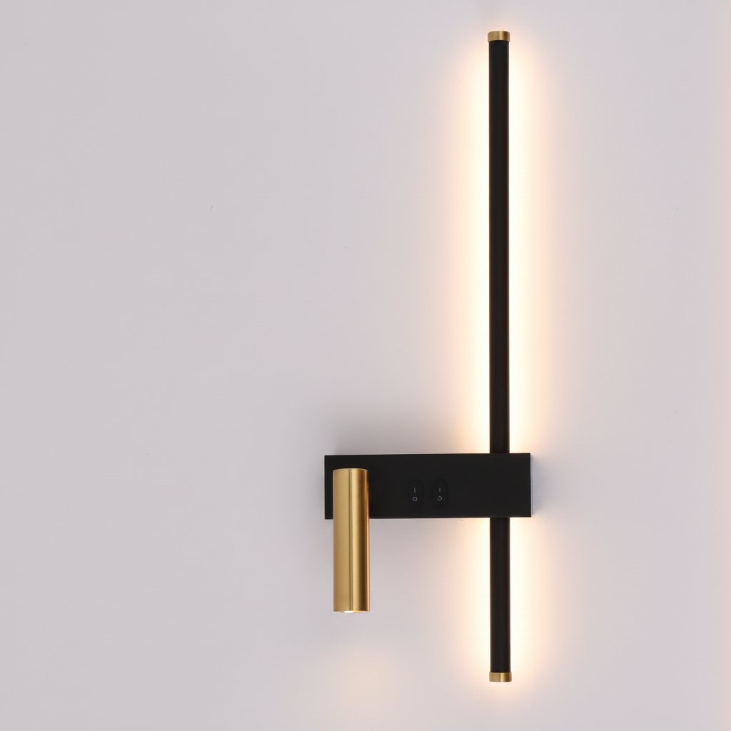 Velisse Scandinavian Wall Bedside Lamp with Adjustable LED Reading Light