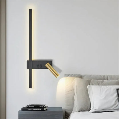 Velisse Scandinavian Wall Bedside Lamp with Adjustable LED Reading Light
