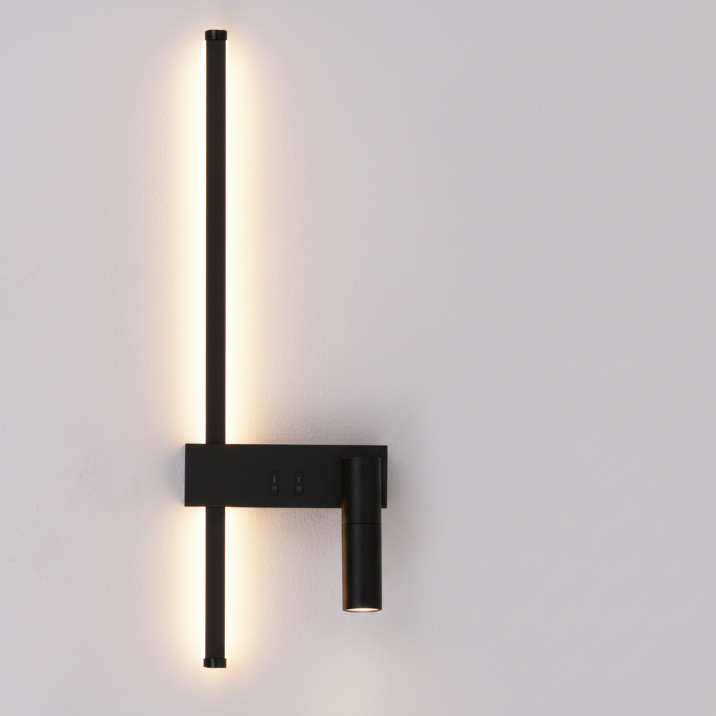 Velisse Scandinavian Wall Bedside Lamp with Adjustable LED Reading Light