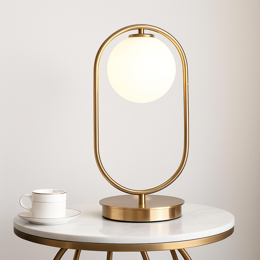 Alivara Modern Gold Table Lamp – Stylish Glass Ball Design for Elegant Home Decor