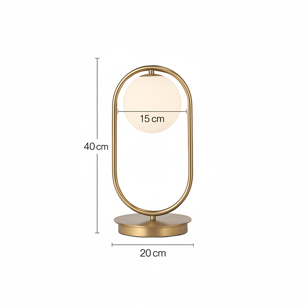 Alivara Modern Gold Table Lamp – Stylish Glass Ball Design for Elegant Home Decor