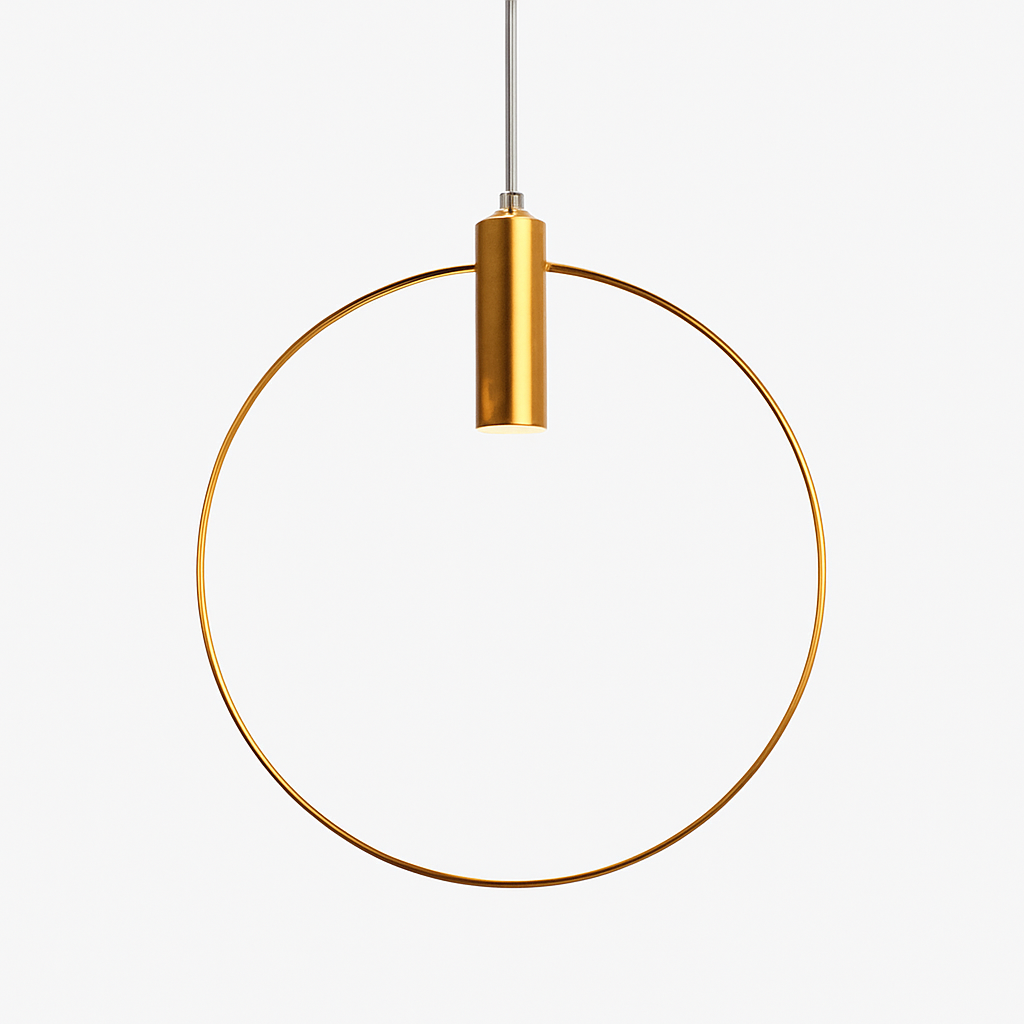 Aria Modern Gold Round Pendant Light – Elegant Metal Fixture for Stylish Spaces