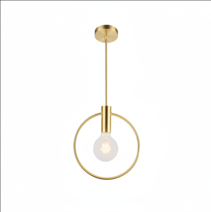 Aria Modern Gold Round Pendant Light – Elegant Metal Fixture for Stylish Spaces