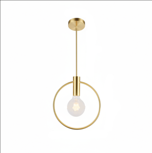 Aria Modern Gold Round Pendant Light – Elegant Metal Fixture for Stylish Spaces
