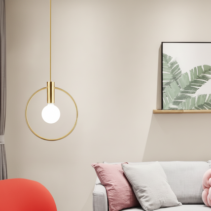 Aria Modern Gold Round Pendant Light – Elegant Metal Fixture for Stylish Spaces