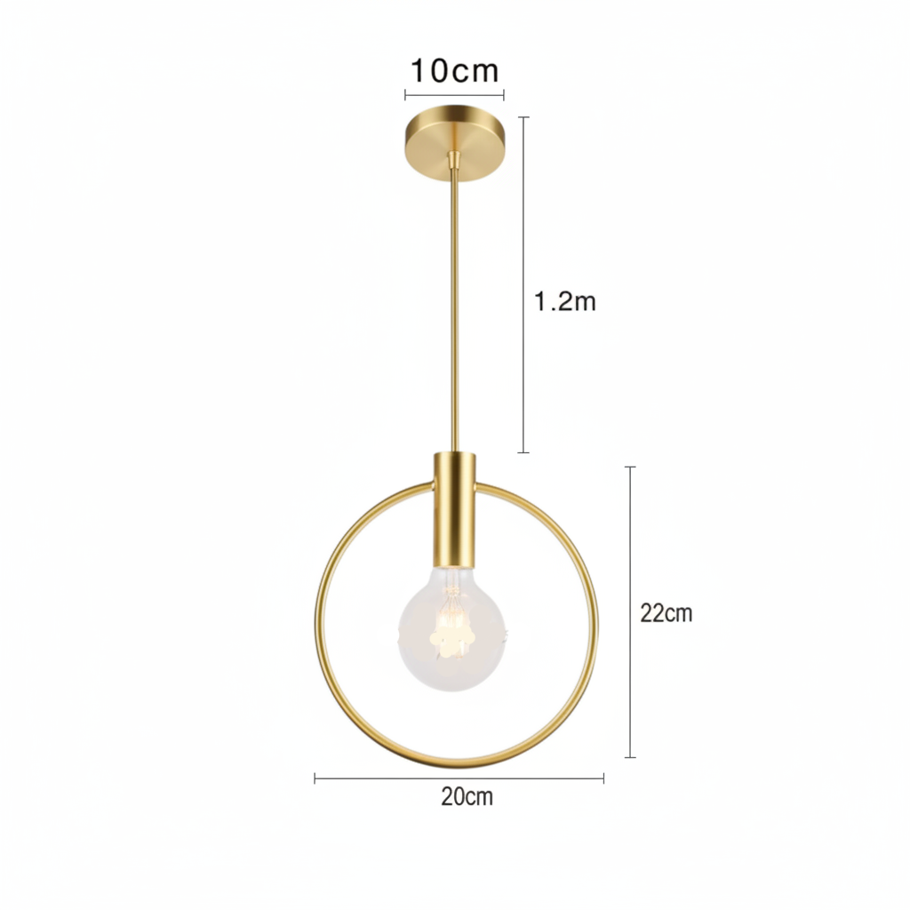 Aria Modern Gold Round Pendant Light – Elegant Metal Fixture for Stylish Spaces