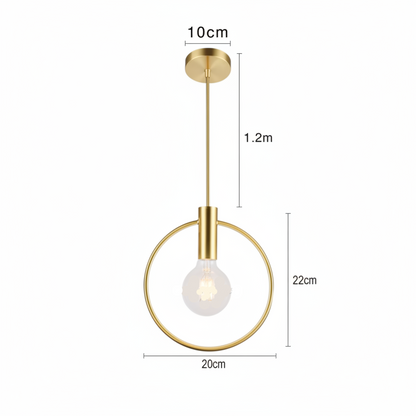 Aria Modern Gold Round Pendant Light – Elegant Metal Fixture for Stylish Spaces