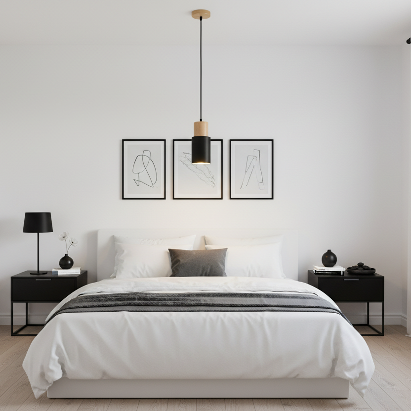 Ravelle Modern Cylindrical Pendant Light with Wood and Metal Finish