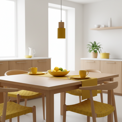 Ravelle Modern Cylindrical Pendant Light with Wood and Metal Finish
