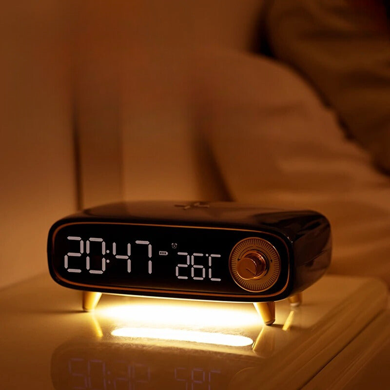 Clifton Alarm Clock with Wireless Charging Speaker and LED Light